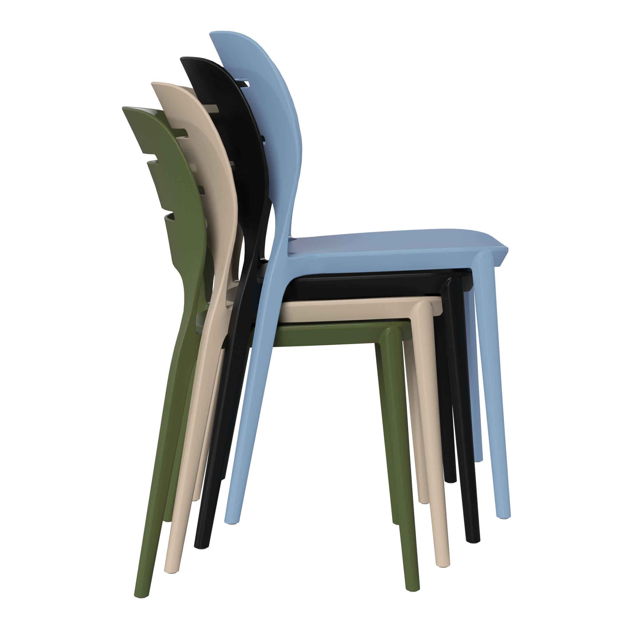 Alt View 1. WestinTrends - WestinTrends Playa Outdoor Modern Stackable Plastic Patio Dining Side Chairs (Set of 2) - Olive Green.