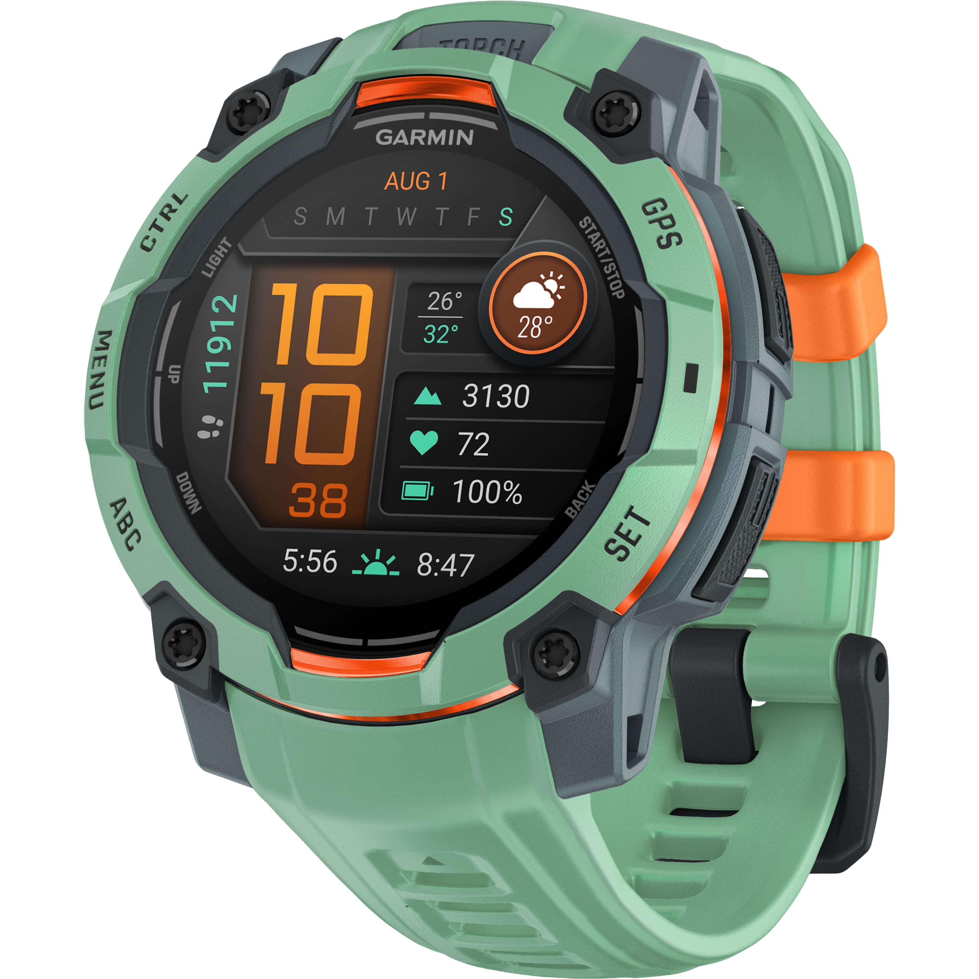 Garmin - Instinct 3 GPS Smartwatch 45 mm AMOLED - Neotropic with Neotropic Band - (2025) - Front_Zoom