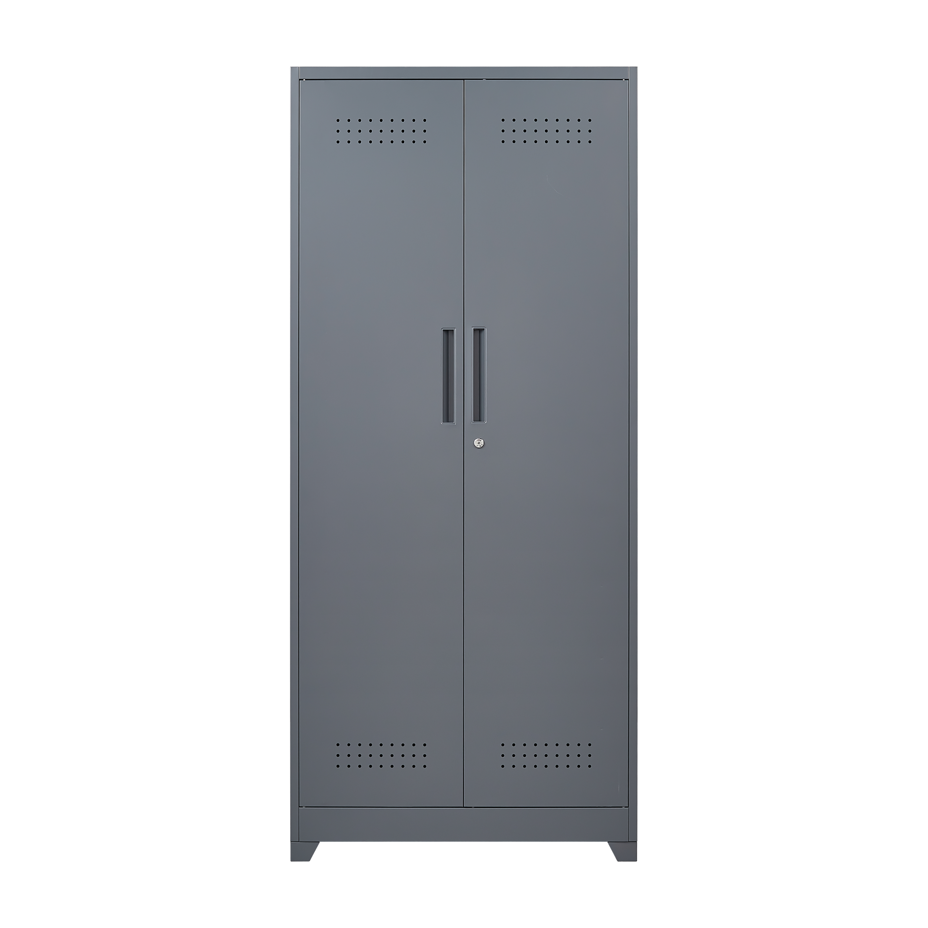 Forest'nSky - 72.8" Metal Storage Cabinet with Lock - Adjustable Shelves for Tools & Supplies - Gray