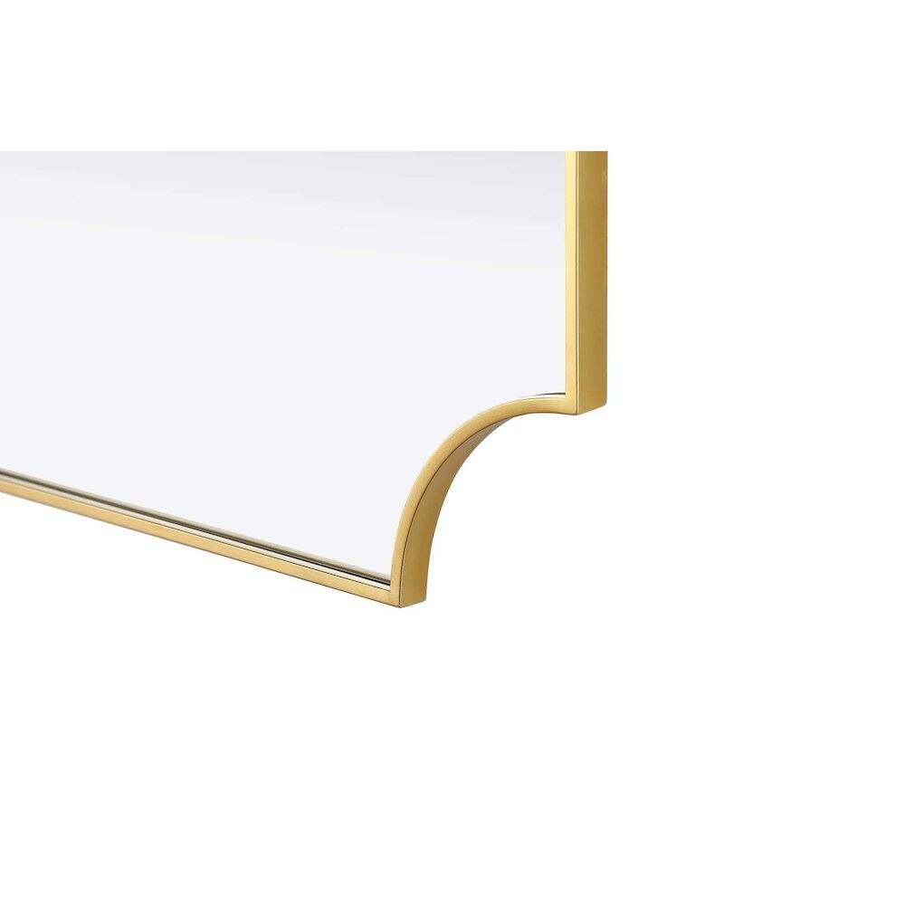 Left. Elegant Kitchen and Bath - Notched Metal Mirror 30x36 inch in Brass - Brass.