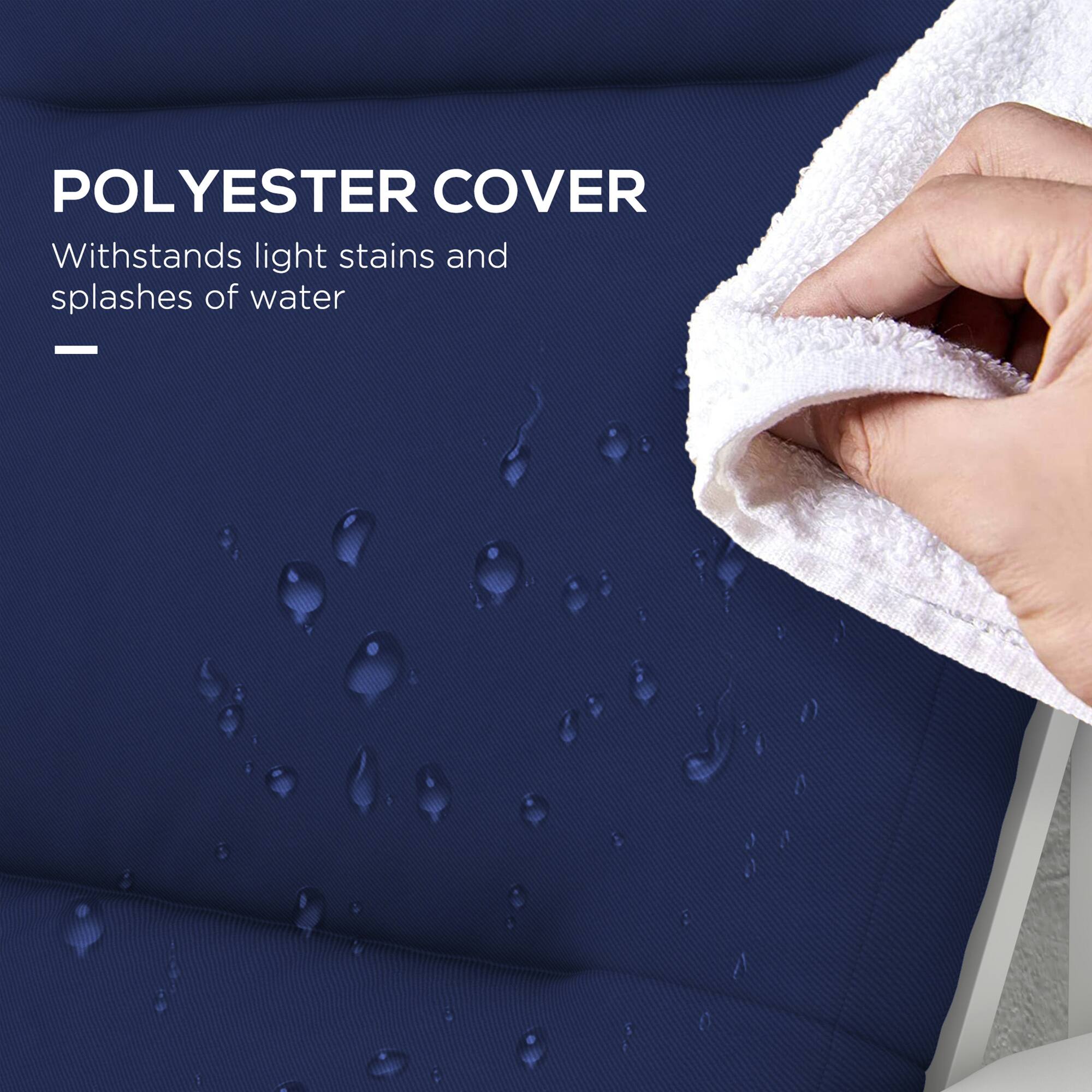 POLYESTER COVER
Withstands light stains and splashes of water