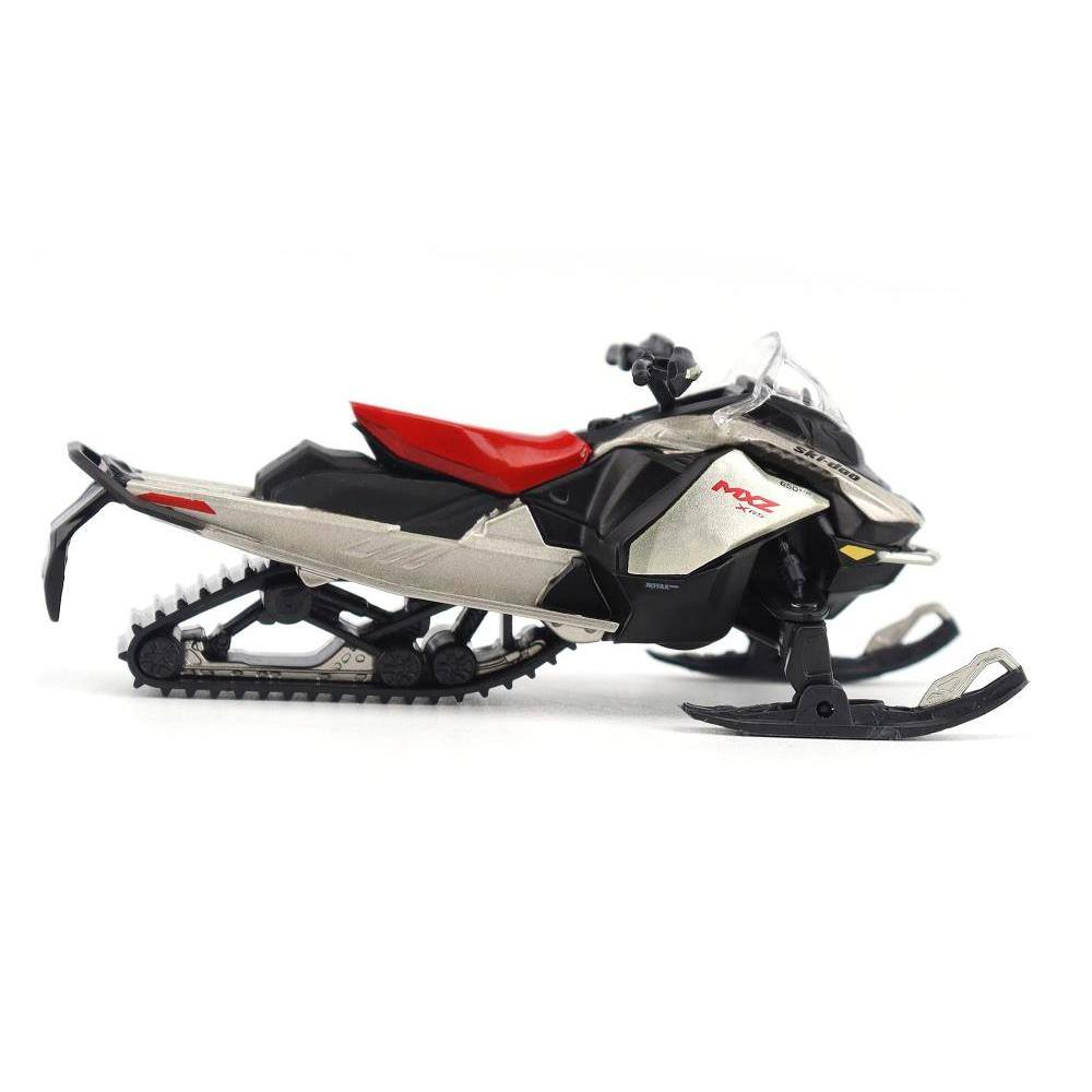 Angle. BRP Models - Ski-Doo MXZ X-RS Snowmobile Spartan Red and Gray Metallic 1/32 Diecast Model by BRP Models - Red and Gray Metallic.