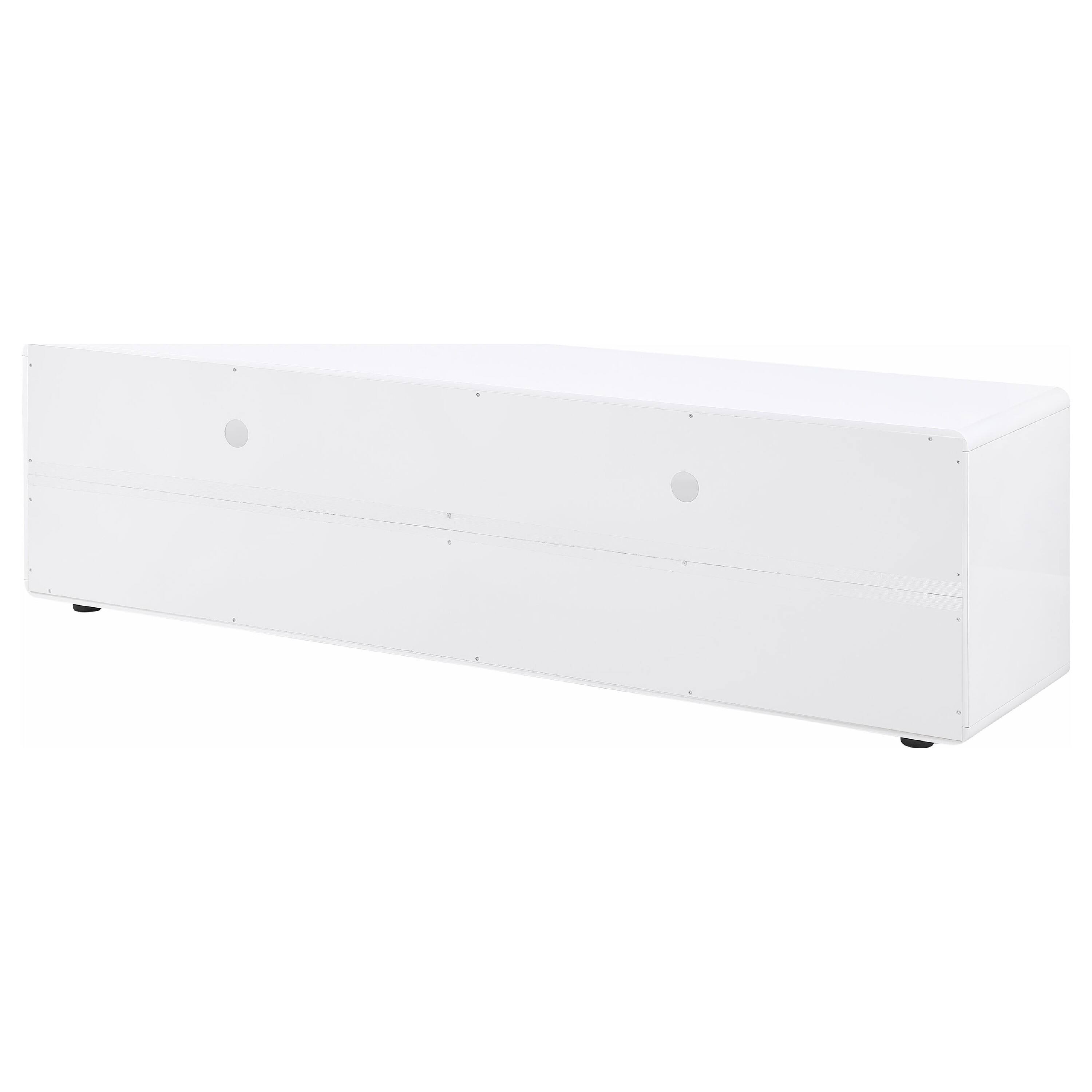 Alt View 5. Manhattan Lane - Siena TV Stand Media Console with 2 Drawers, White Gloss Wood 71 Inch - White.