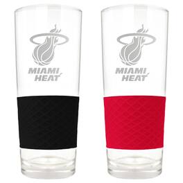 Great American Products - Miami Heat 22oz. Logo Score Pint Glass Two-Piece Set - Multicolor