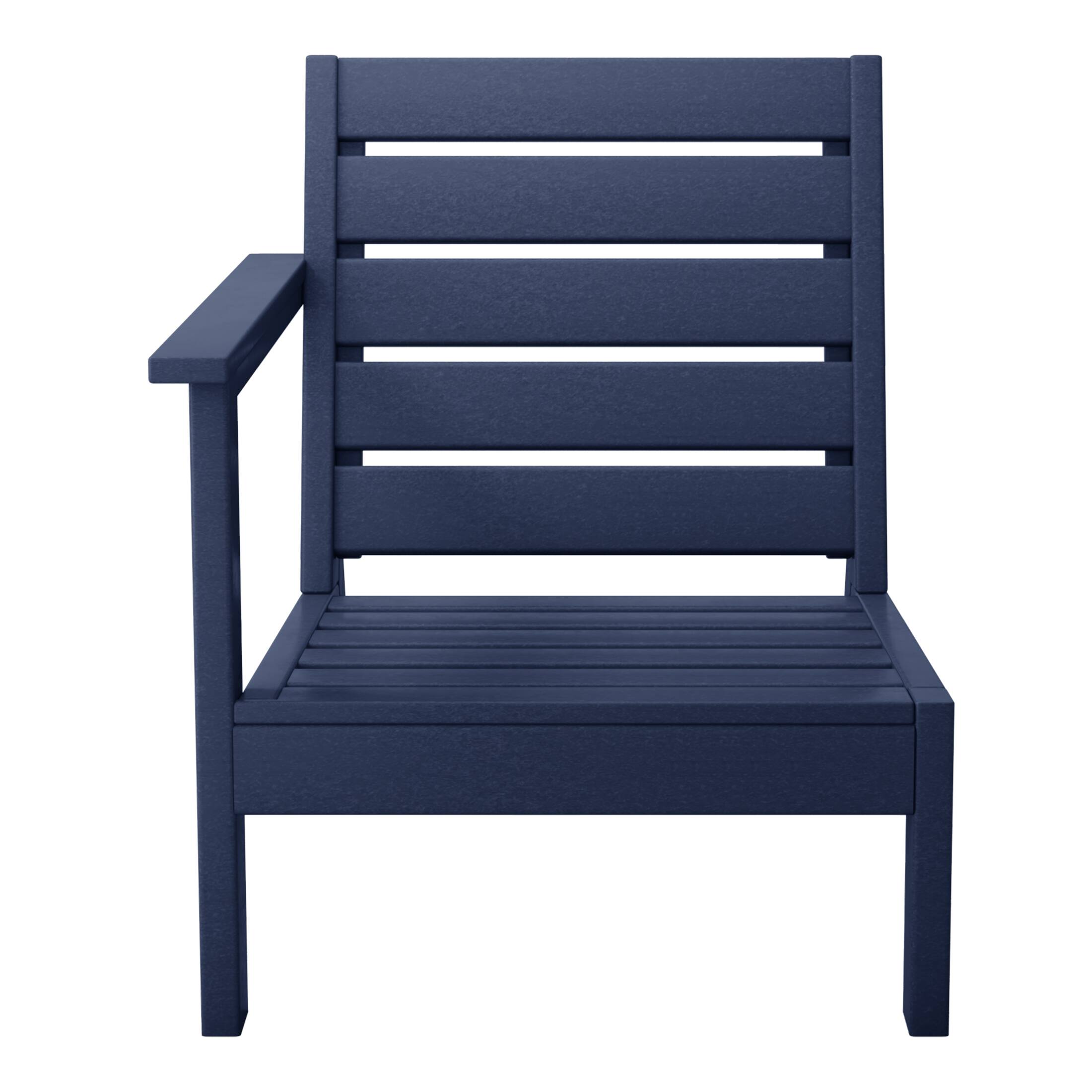 Left. WestinTrends - WestinTrends Avalon Outdoor Patio HDPE Deep Seating Sectional Loveseat - Navy Blue.
