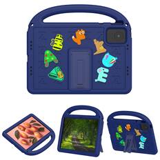 Front. Dteck - Kids Shock-absorbent TPU Tablet Case for Lenovo Tab M11 2024 11" with Shoulder Strap & Pen Holder Back Cover - Navyblue.