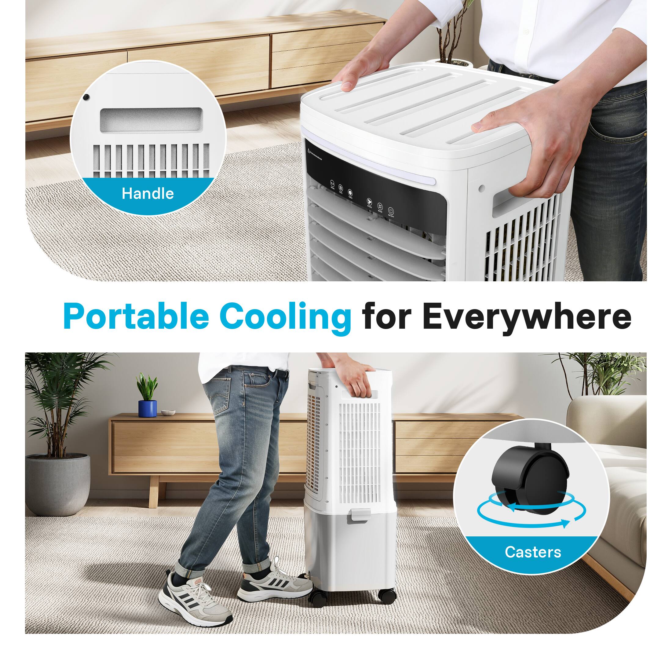 Portable Cooling for Everywhere  
Handle  
Casters