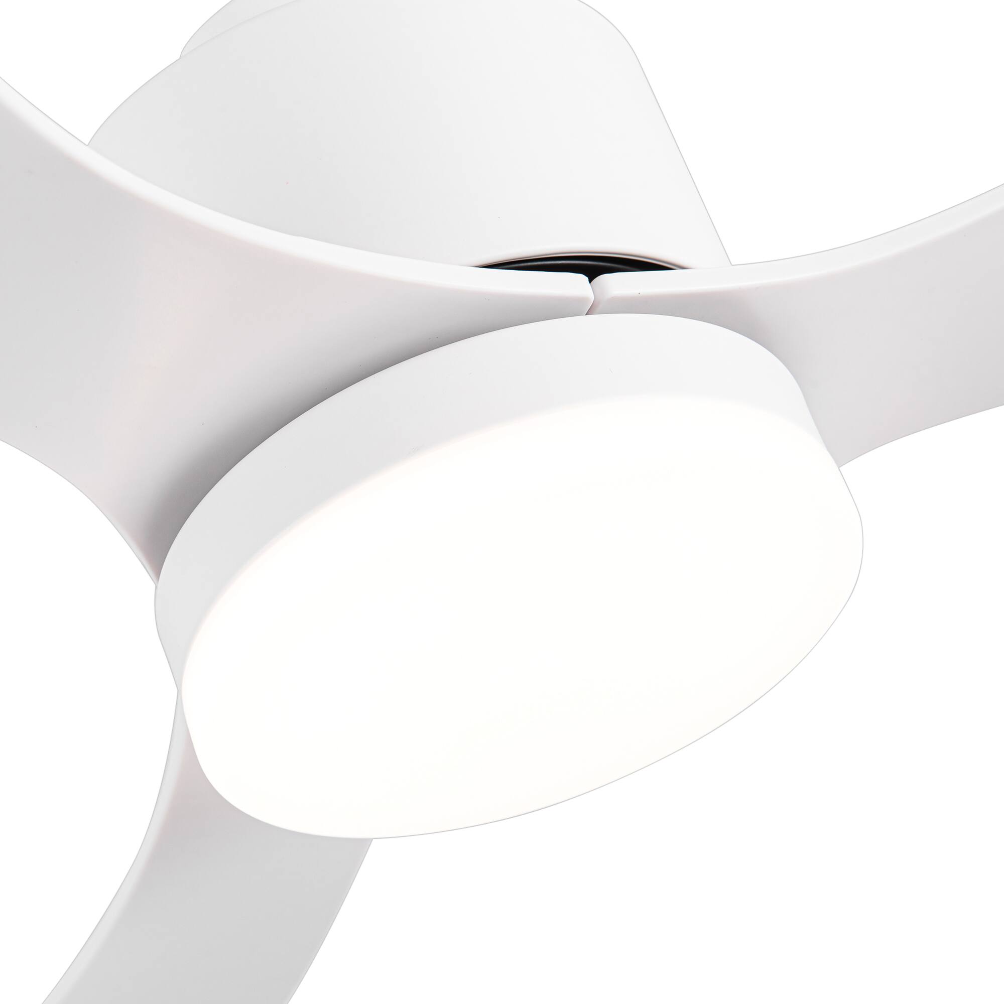 Alt View 9. Breezary - 52" Indoor Ceiling Fan, 3 ABS Blades, 6-Speed DC Motor, Remote Control, Memory/Timer, 3-Color LED Light, 5"/10" Downrods - Matte White.