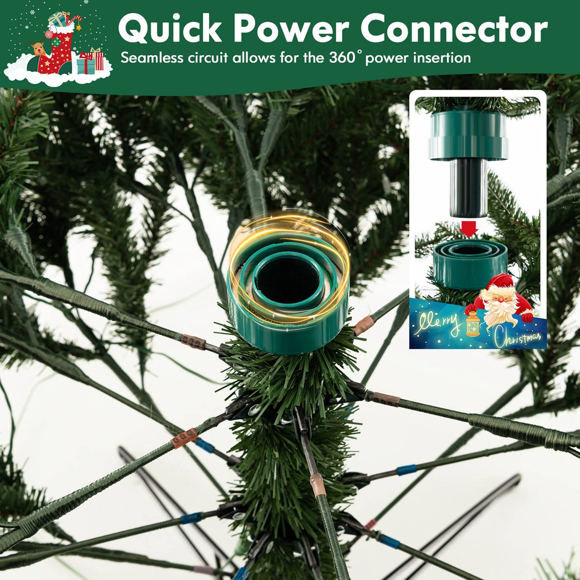 Quick Power Connector Seamless circuit allows for the 360-degree power insertion.