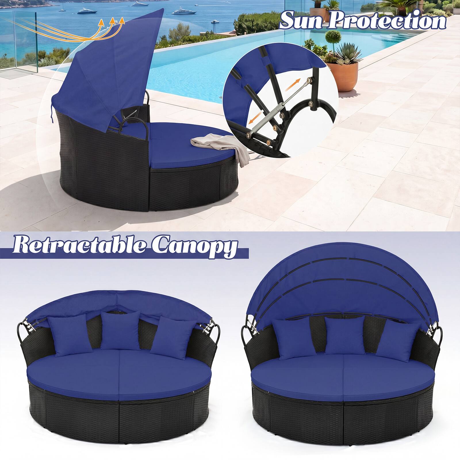 Sun Protection Retractable Canopy