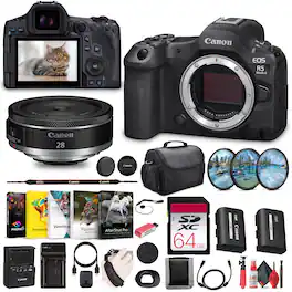 Canon - EOS R5 Mark II Mirrorless Camera, 45MP, Full-Frame Hybrid Camera, 8K Video Bundle (International Version)