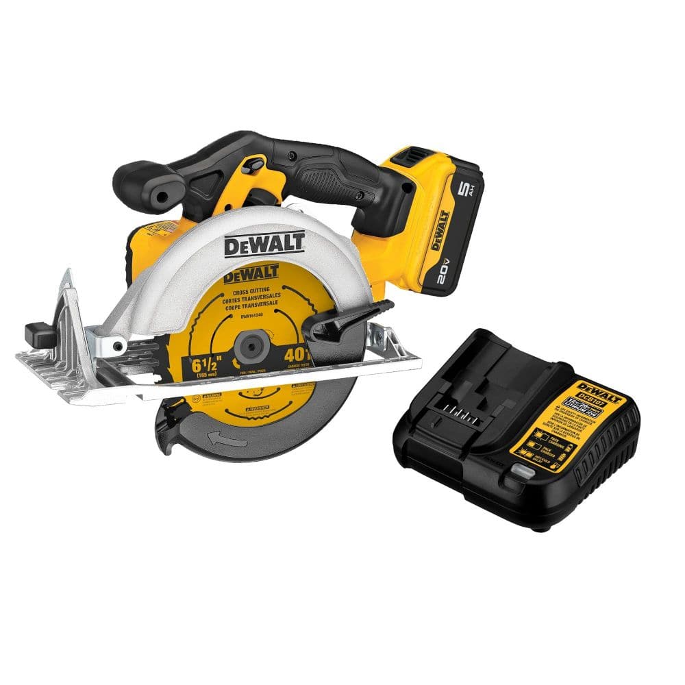 Dewalt - 20V MAX 6-1/2-Inch Circular Saw Kit, with 5.0-Ah Battery and Charger - Multi price history on PriceWatchPro