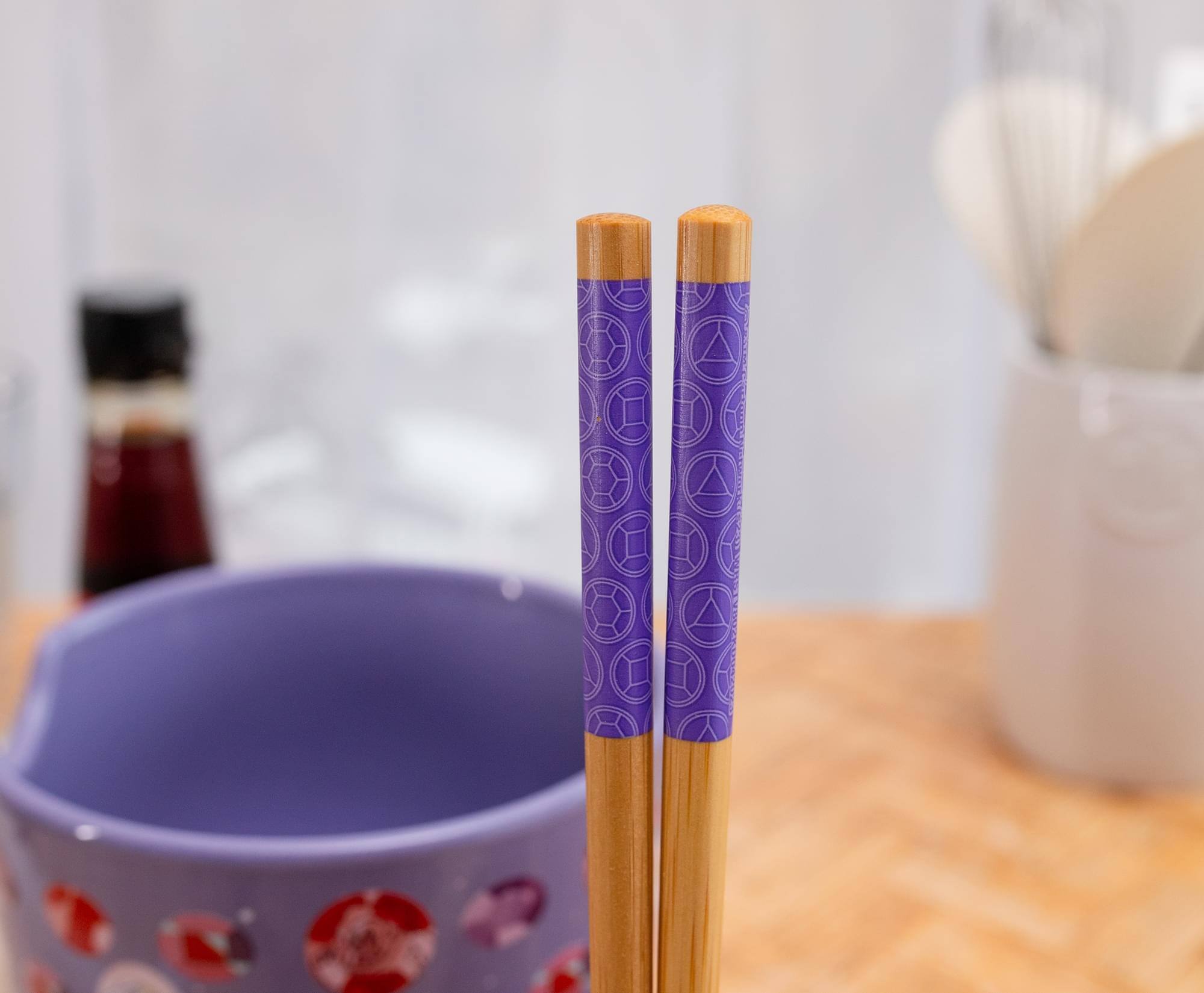 Alt View 3. Silver Buffalo - Steven Universe Crystal Gems 20-Ounce Ceramic Ramen Bowl and Chopstick Set - Purple.