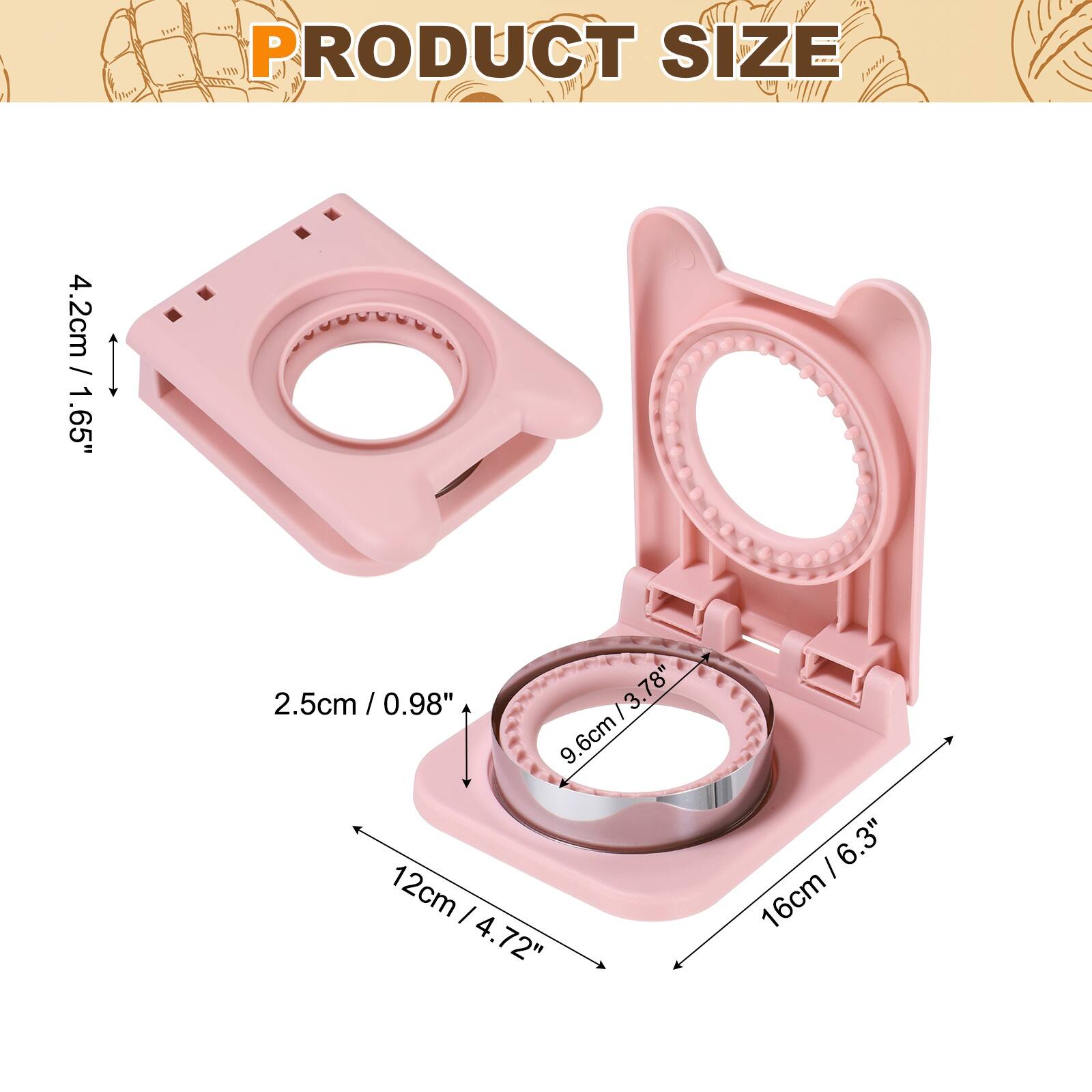 PRODUCT SIZE

4.2cm / 1.65"  
2.5cm / 0.98"  
9.6cm / 3.78"  
12cm / 4.72"  
16cm / 6.3"