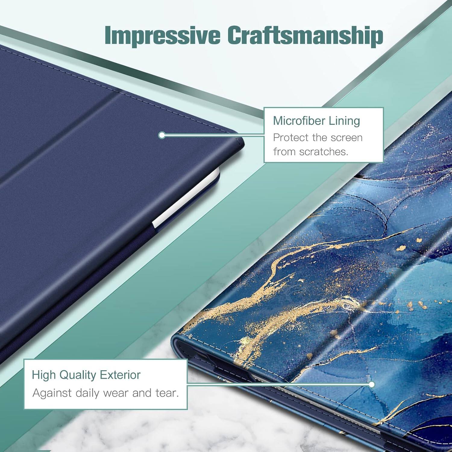 Impressive Craftsmanship

Microfiber Lining
Protect the screen from scratches.

High Quality Exterior
Against daily wear and tear.