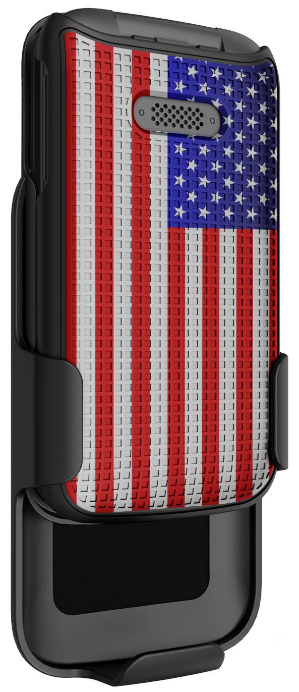 Alt View 8. Nakedcellphone - Case and Belt Clip Holster Combo for Lively Jitterbug Flip2 - USA Flag.