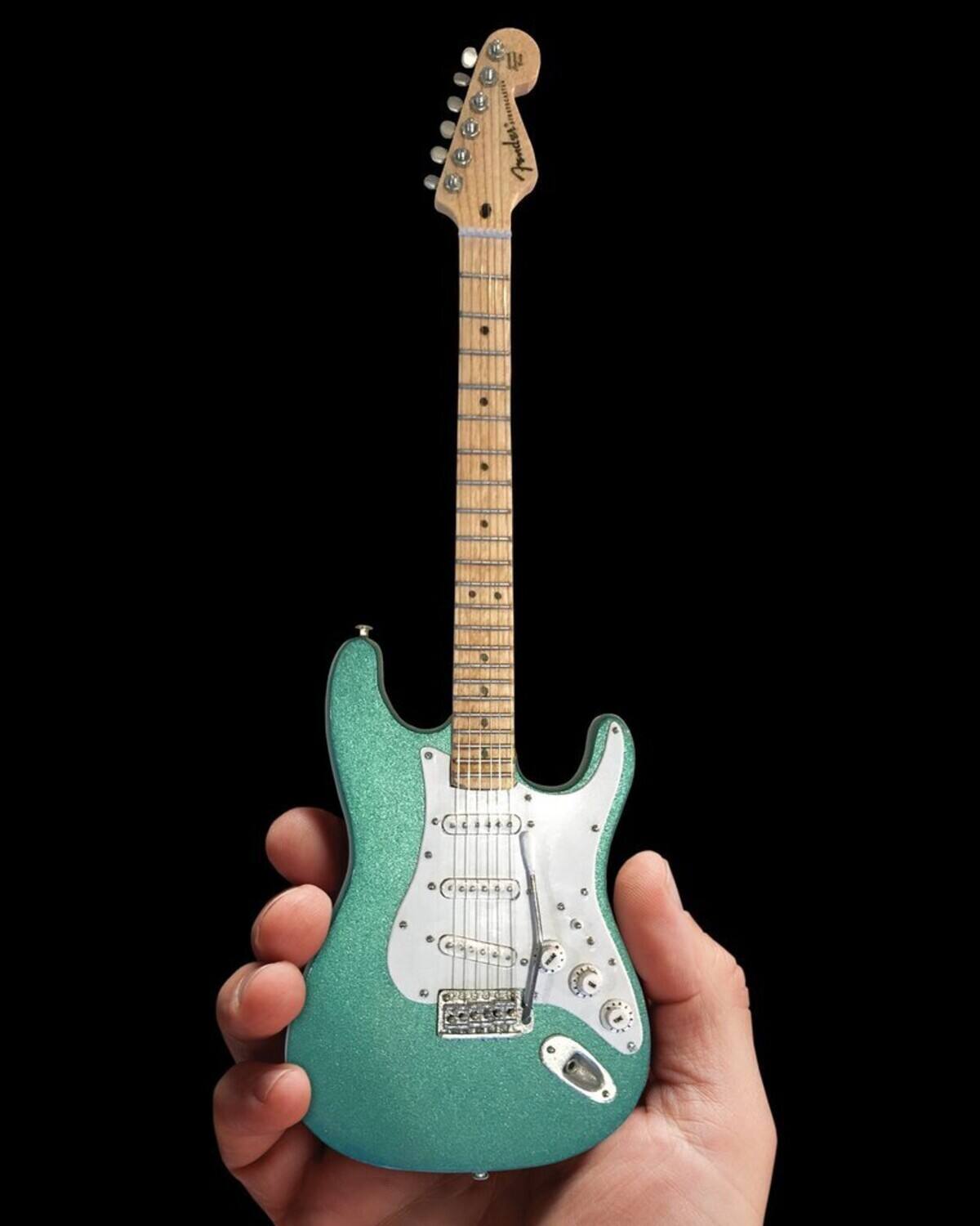 Alt View 2. Axe Heaven - Eric Clapton - Axe Heaven Aston Martin Almond Metallic Green Finish Fender Stratocaster Mini Guitar - Collectibles - Multicolor.