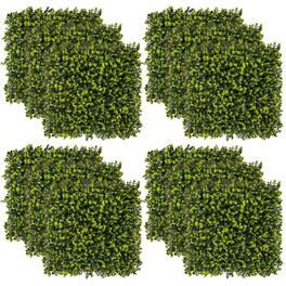 Costway - 12 PCS 20" x 20" Artificial Hedge Boxwood Panels with Realistic Undulant surface - Green