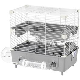Pawhut - Hamster Cage with Sand Bathroom, Running Wheel, Water Bottle, Tubes, Accessories