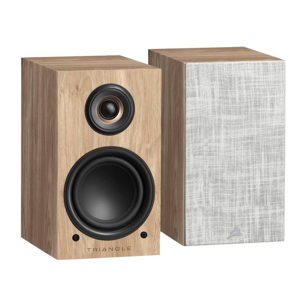 Front. Triangle - Triangle LN01A Wireless Bluetooth Bookshelf Speakers (Light Oak, Pair) - Brown.
