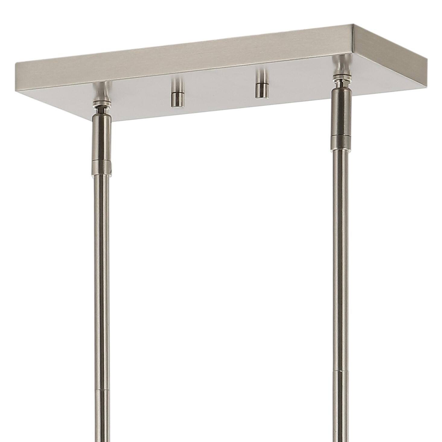 Alt View 5. Jonathan Y - Julian 33.5" 8-Light Farmhouse Bohemian Iron/Glass Linear LED Pendant, Nickel/Clear - Nickel.