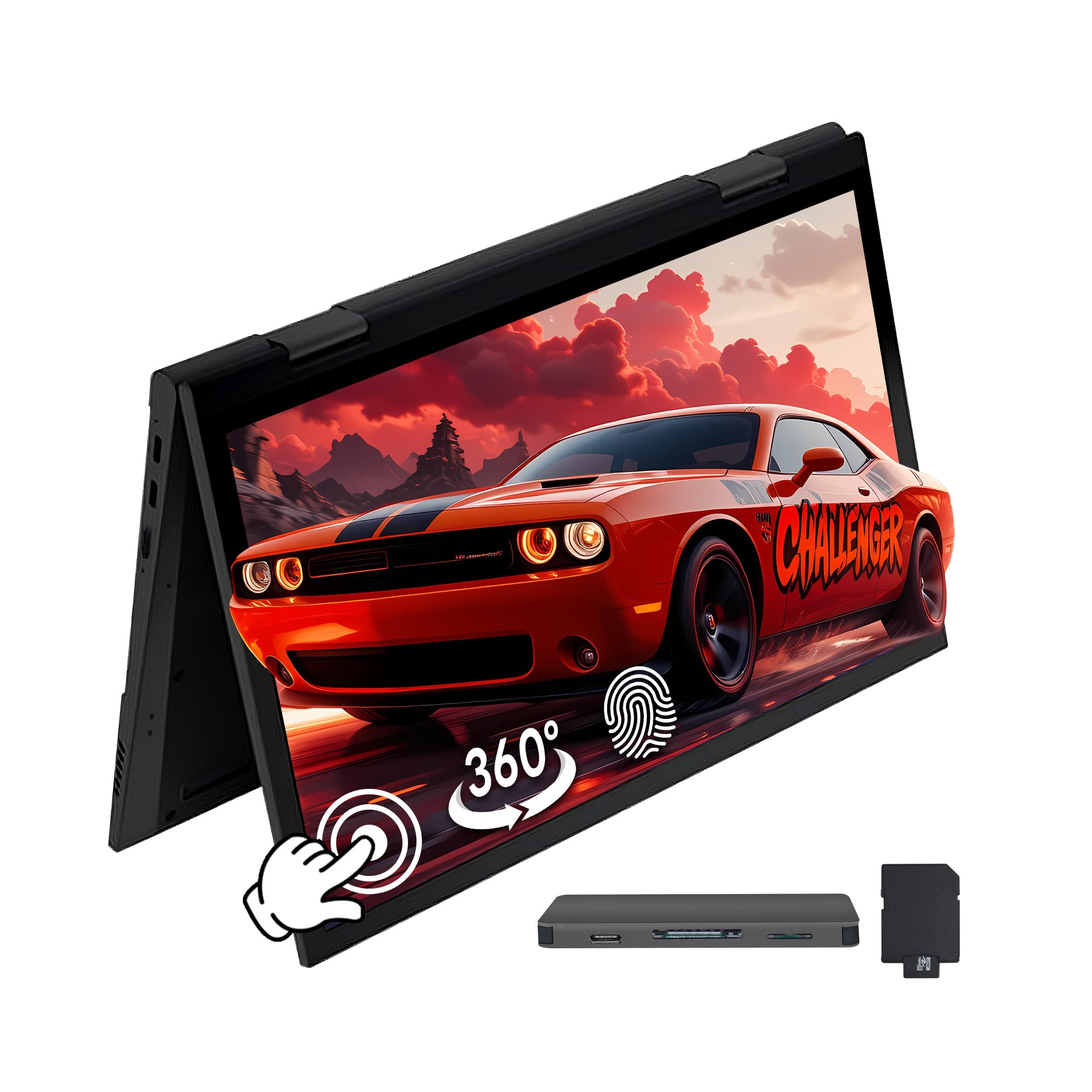 Hotface - 10.95" 2K Touch 2-in-1,Intel N95 Processor,16GB DDR5,1TB SSD+160GB Dock Set,1 Year Office 365,Win 11 Pro - Gray