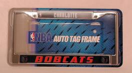 Rico Industries - Charlotte Bobcats - Vintage NBA Throwback - Chrome Metal License Plate Frame - Multi