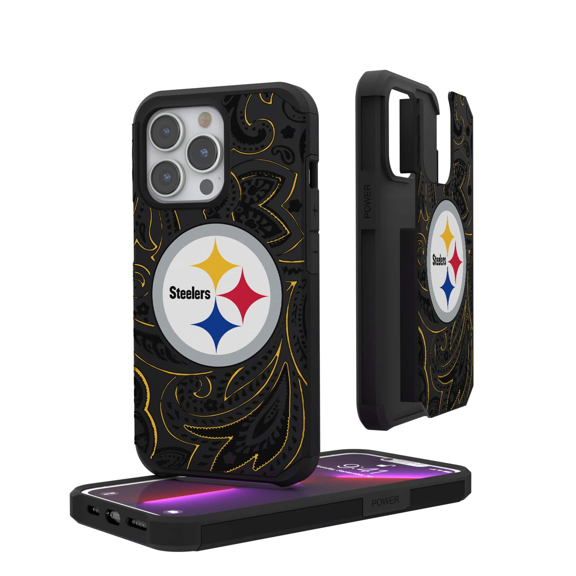 Keyscaper - NFL - Pittsburgh Steelers iPhone Rugged Paisley Design Case - 12 mini/13 mini - Multicolor price history on PriceWatchPro