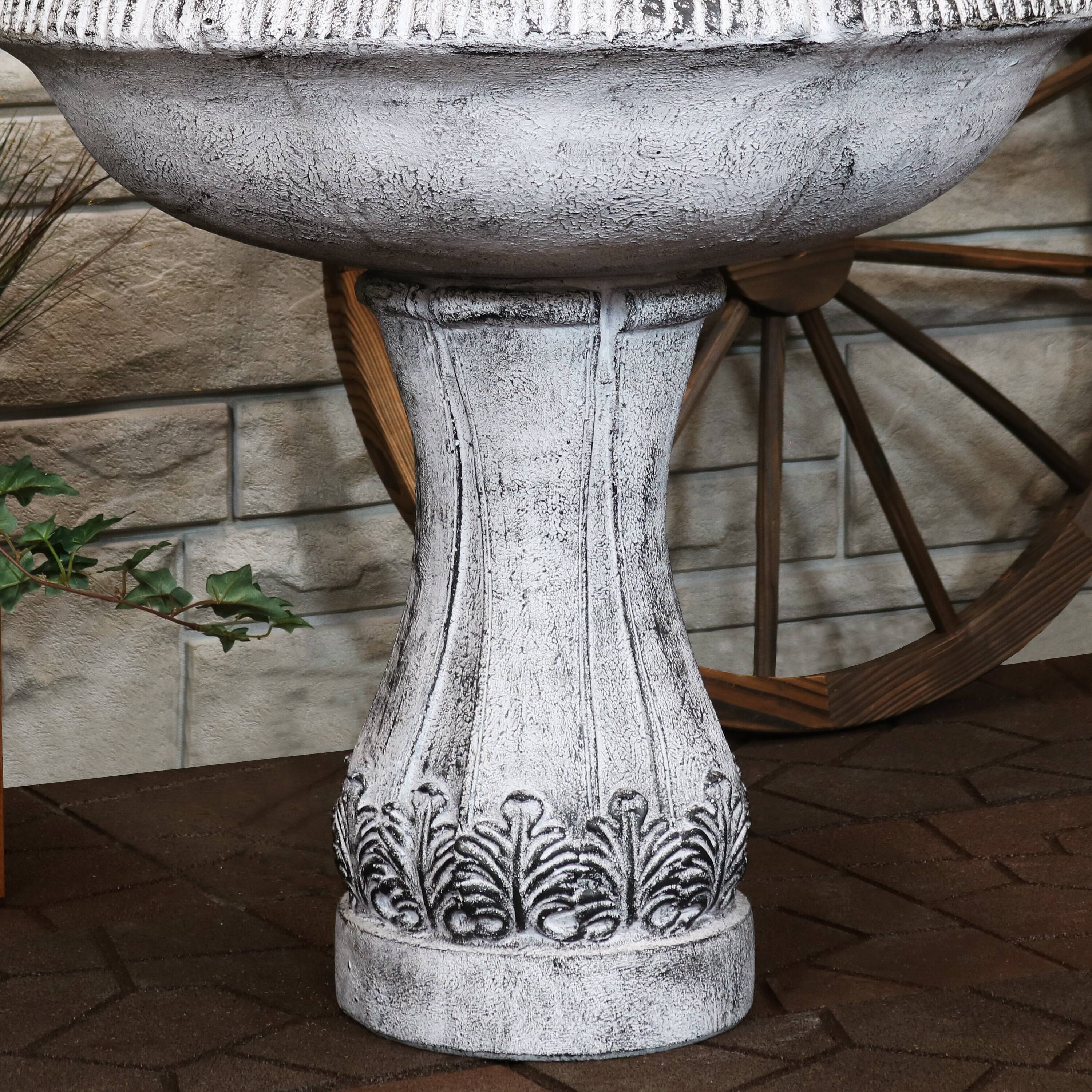 Alt View 5. Sunnydaze - Mediterranean Reinforced Concrete Outdoor 3-Tier Water Fountain - Grey.