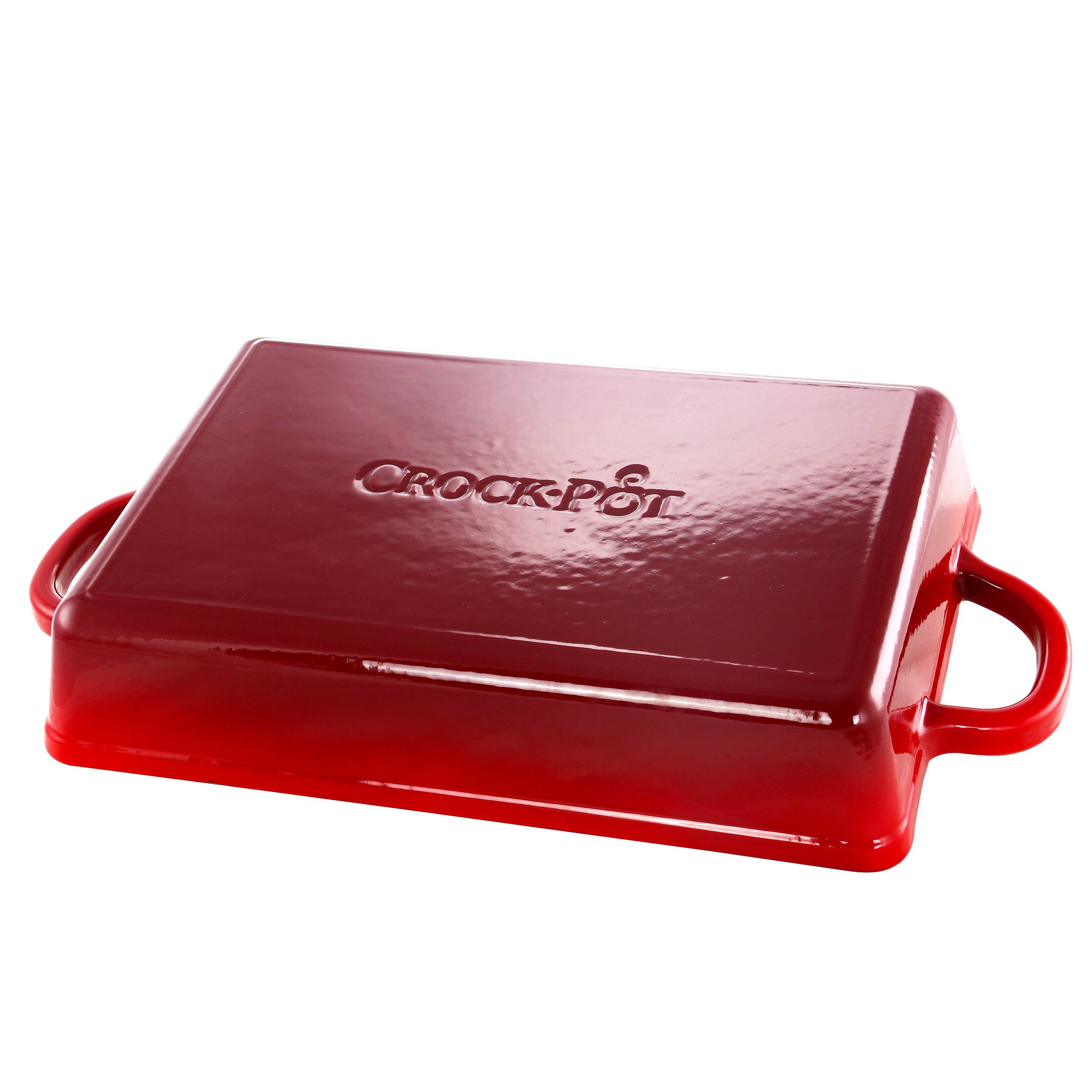 Alt View 1. Crockpot - Crock Pot Artisan 13 in. Enameled Cast Iron Lasagna Pan in Scarlet Red - Scarlet Red.