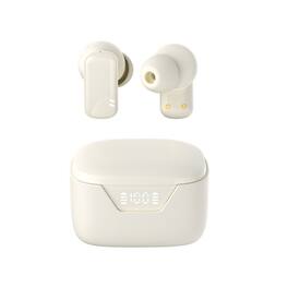 SKRAN - Wireless Earbuds- Bluetooth 5.4 Stereo Sports Headphones, Noise-Cancelling Microphone Earbuds, Dual Led Display - Off-white