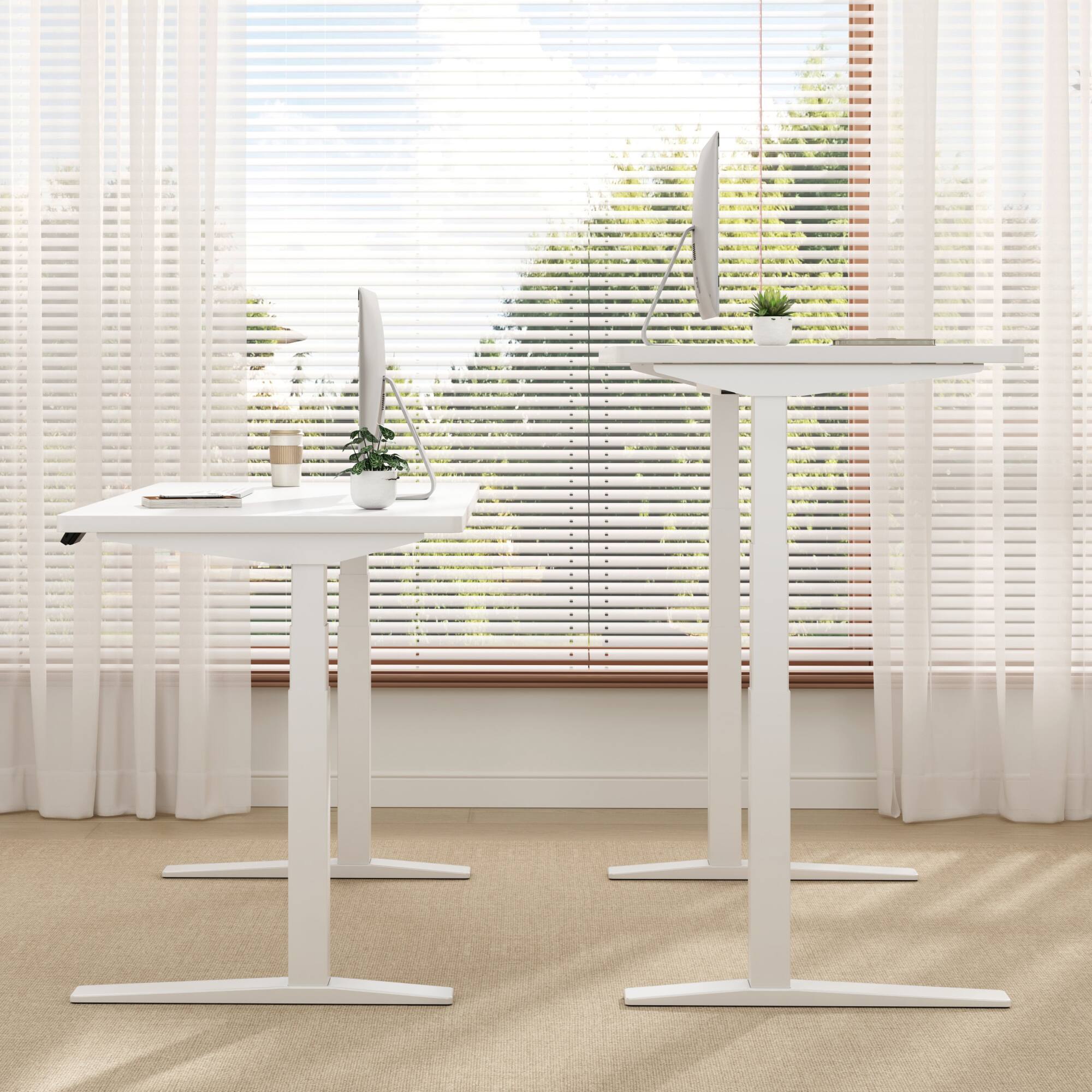 Alt View 1. FlexiSpot - FlexiSpot E7Pro 48''W Electric Adjustable Standing Desk Chipboard, White/White - White.