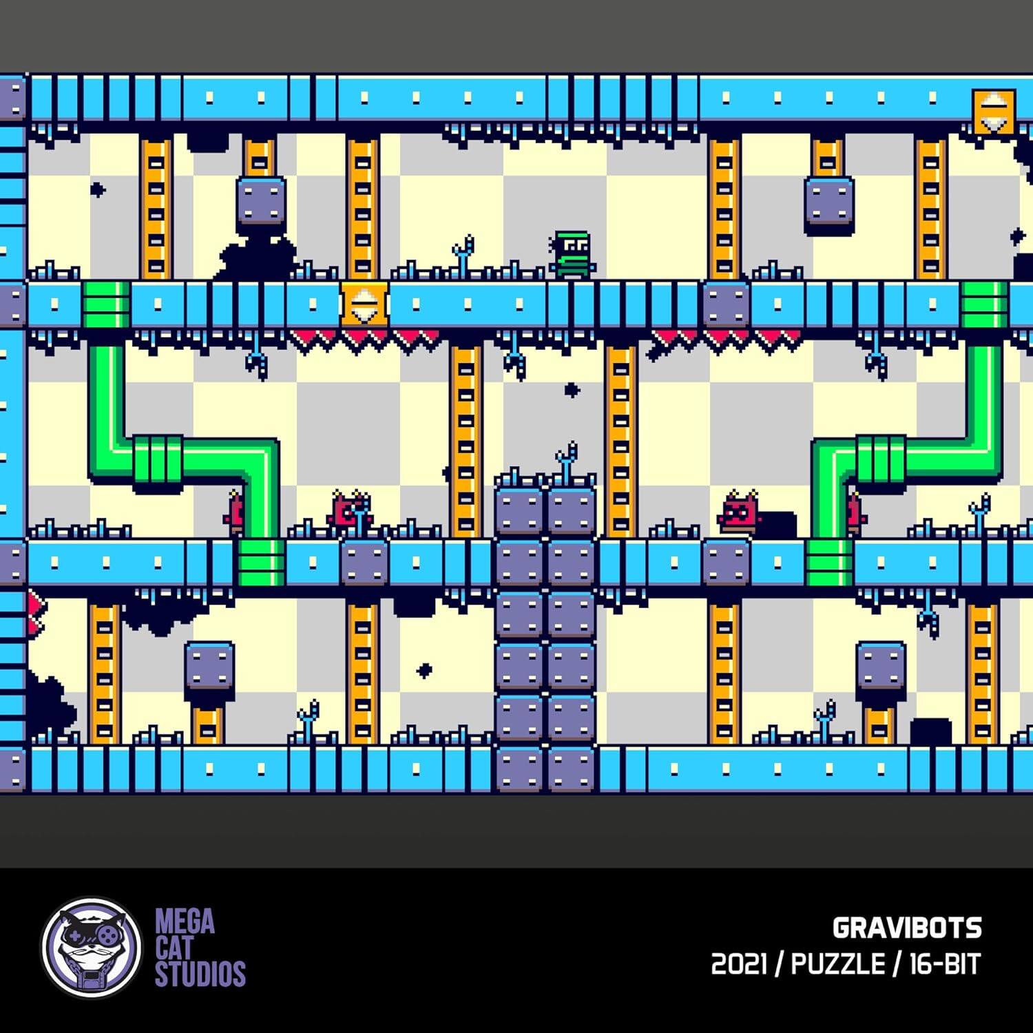 MEGA CAT STUDIOS  
GRAVIBOTS  
2021 / PUZZLE / 16-BIT