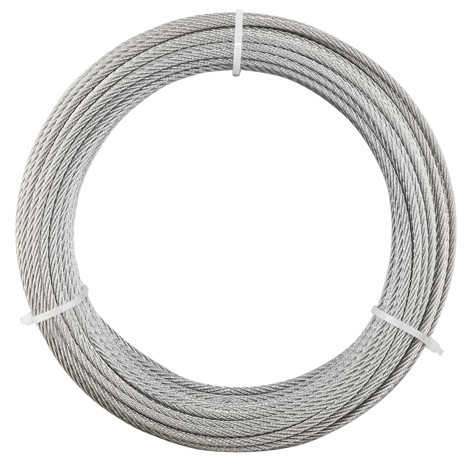 Alt View 5. VEVOR - 1/8 Inch Wire Rope Kit, 100 ft Length, 304 Stainless Steel Wire Cable with Cutter, 1600 lbs Breaking Strength - Silver.