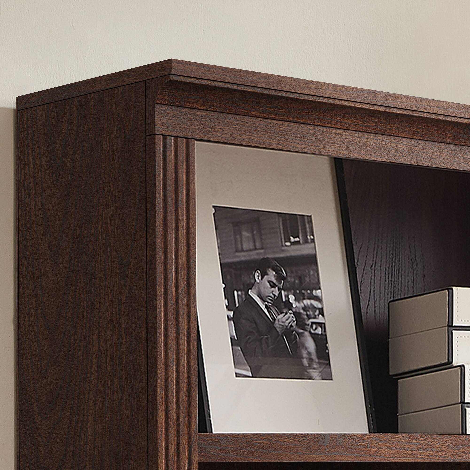 Left. VAUXHILL & CO. - VAUXHILL & CO. Halston Standard Bookcase Adjustable Open Shelving Unit, Cherry - Dark Cherry.
