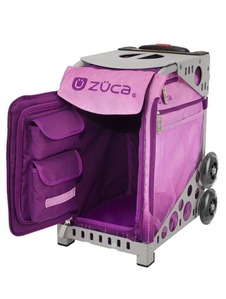 Back. Zuca - Zuca Velvet Rain Sport Insert Bag and Gray Frame with Flashing Wheels - Gray.