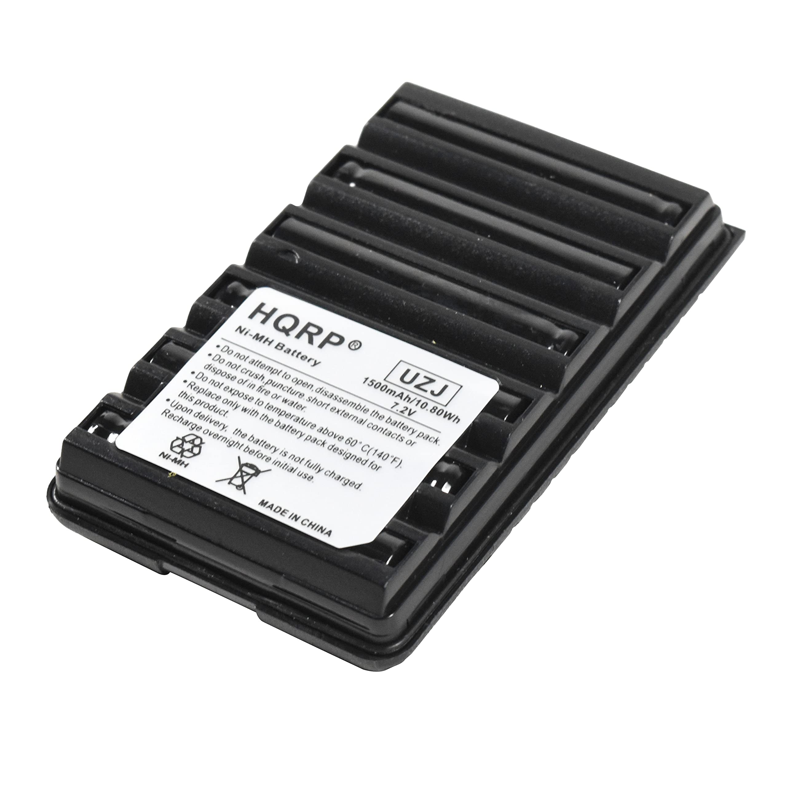 Ni-MH Battery  
HQRP  
1500mAh/10.8Wh  
7.2V  

Do not attempt to open, disassemble or crush.  
Do not dispose of in fire or puncture.  
Do not expose to water.  
Do not expose to short circuit.  
Do not expose to temperature above 60°C (140°F).  
Do not expose to external short circuit.  
Do not expose to temperature above 60°C (140°F).  
Do not expose to external short circuit.  
Do not expose to temperature above 60°C (140°F).  
Do not expose to external short circuit.  
Do not expose to temperature above 60°C (140°F).  
Do not expose to external short circuit.  
Do not expose to temperature above 60°C (140°F).  
Do not expose to external short circuit.  
Do not expose to temperature above 60°C (140°F).  
Do not expose to external short circuit.  
Do not expose to temperature above 60°C (140°F).  
Do not expose to external short circuit.  
Do not expose to temperature above 60°C (