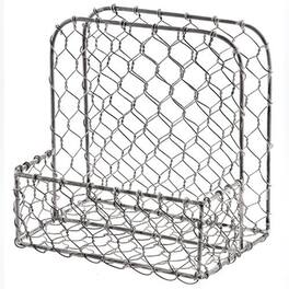 BreeBe - Galvanized Chicken Wire Napkin Holder - Black