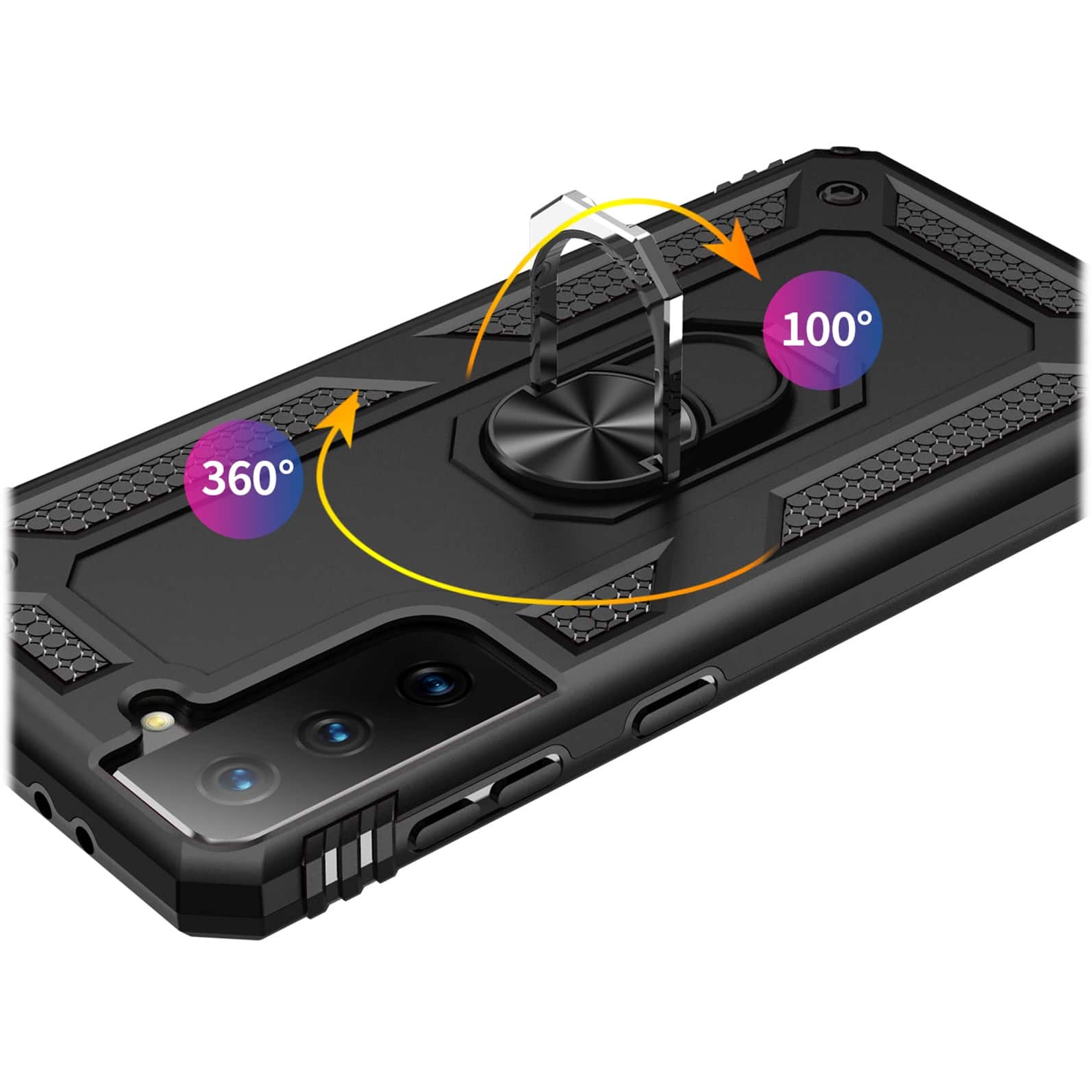 Alt View 14. SaharaCase - Military Kickstand Series Case for Samsung Galaxy S21 FE 5G - Black.