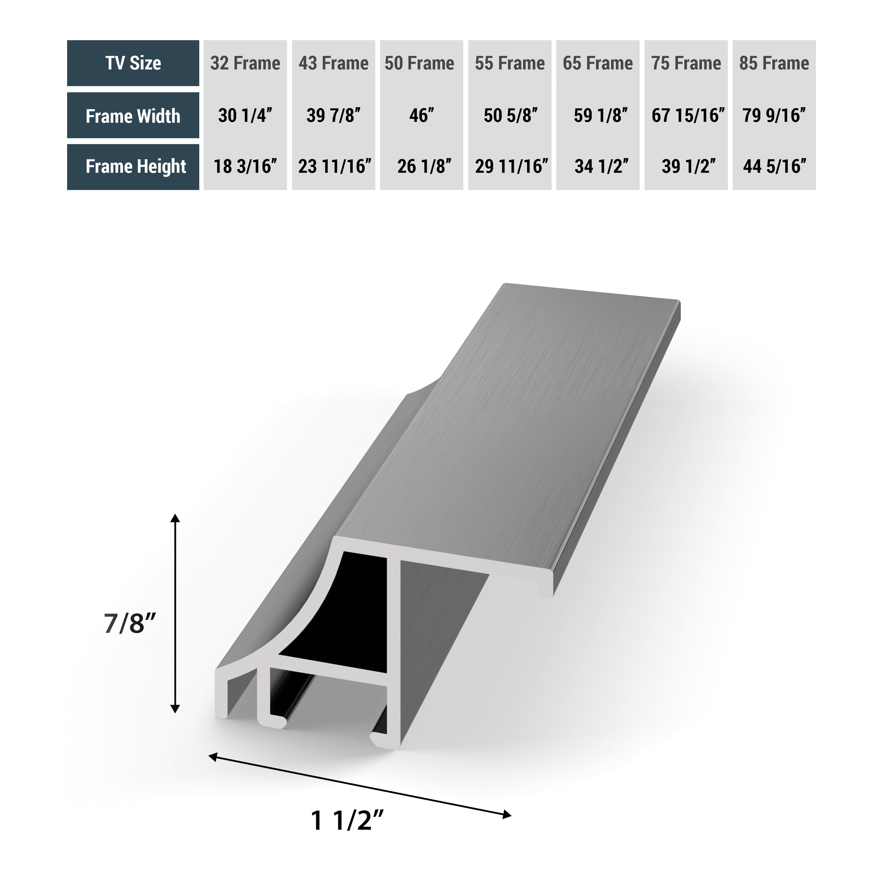 Alt View 13. Deco TV Frames - Alloy Scoop Bezel for Samsung The Frame and Frame Pro TV - 55" - Graphite.