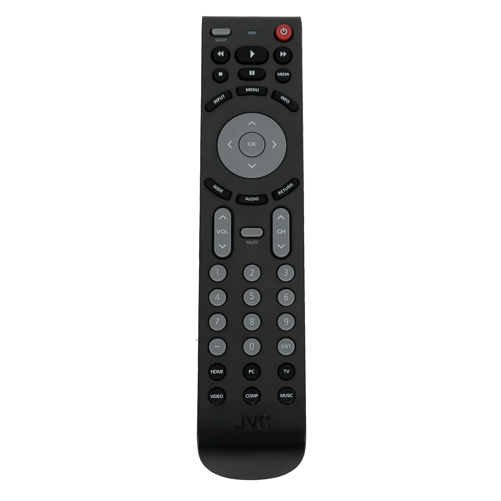 VINABTY - New RMT-JR01 Replaced Remote Fits for JVC TV 3001 3002 Series HDTV BC50R EM28T EM32FL EM32T LC32BC3000 JLC32BC3002 - Black