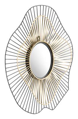 Hivvago - Comet Round Mirror Black & Gold - Black/Gold