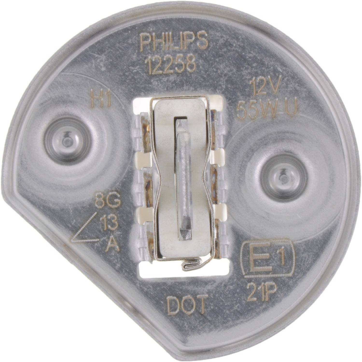 PHILIPS 12258  
12V 55W U  
8G 13 A  
E1 21P  
DOT