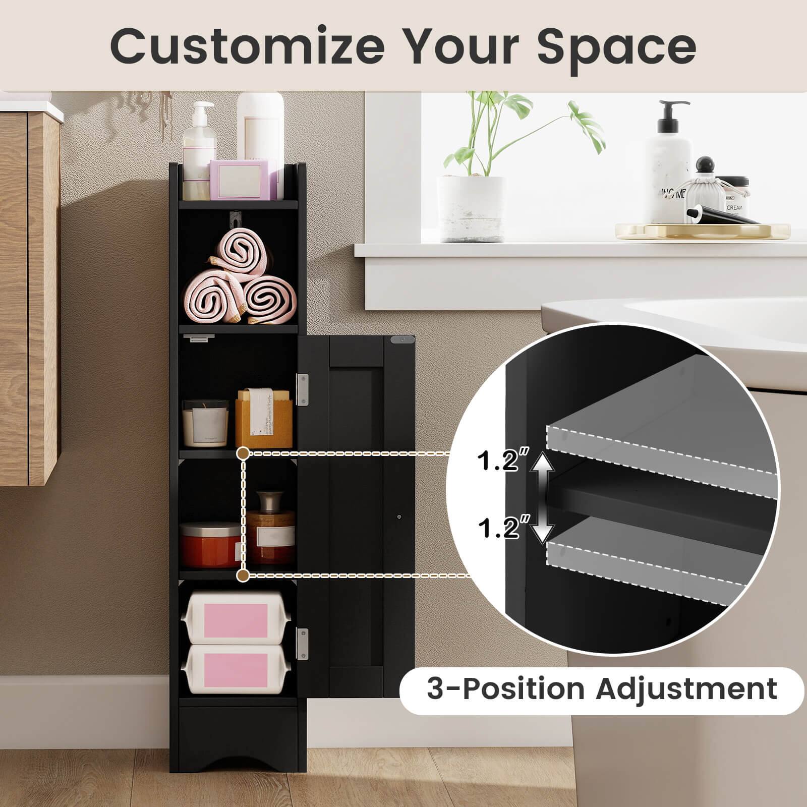 Customize Your Space

3-Position Adjustment

1.2" 1.2"