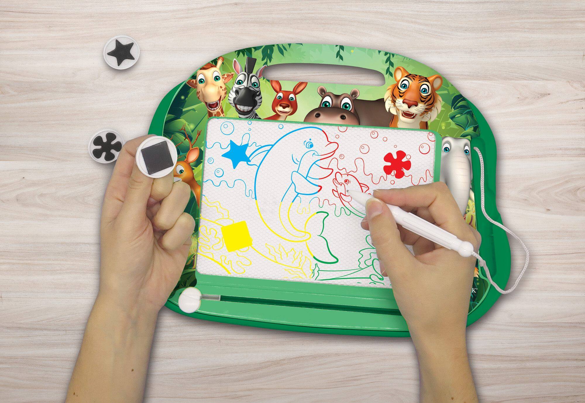 Alt View 9. Lexibook - The Animals Magnetic Multicolor Drawing Board with Accessories A5 Format.