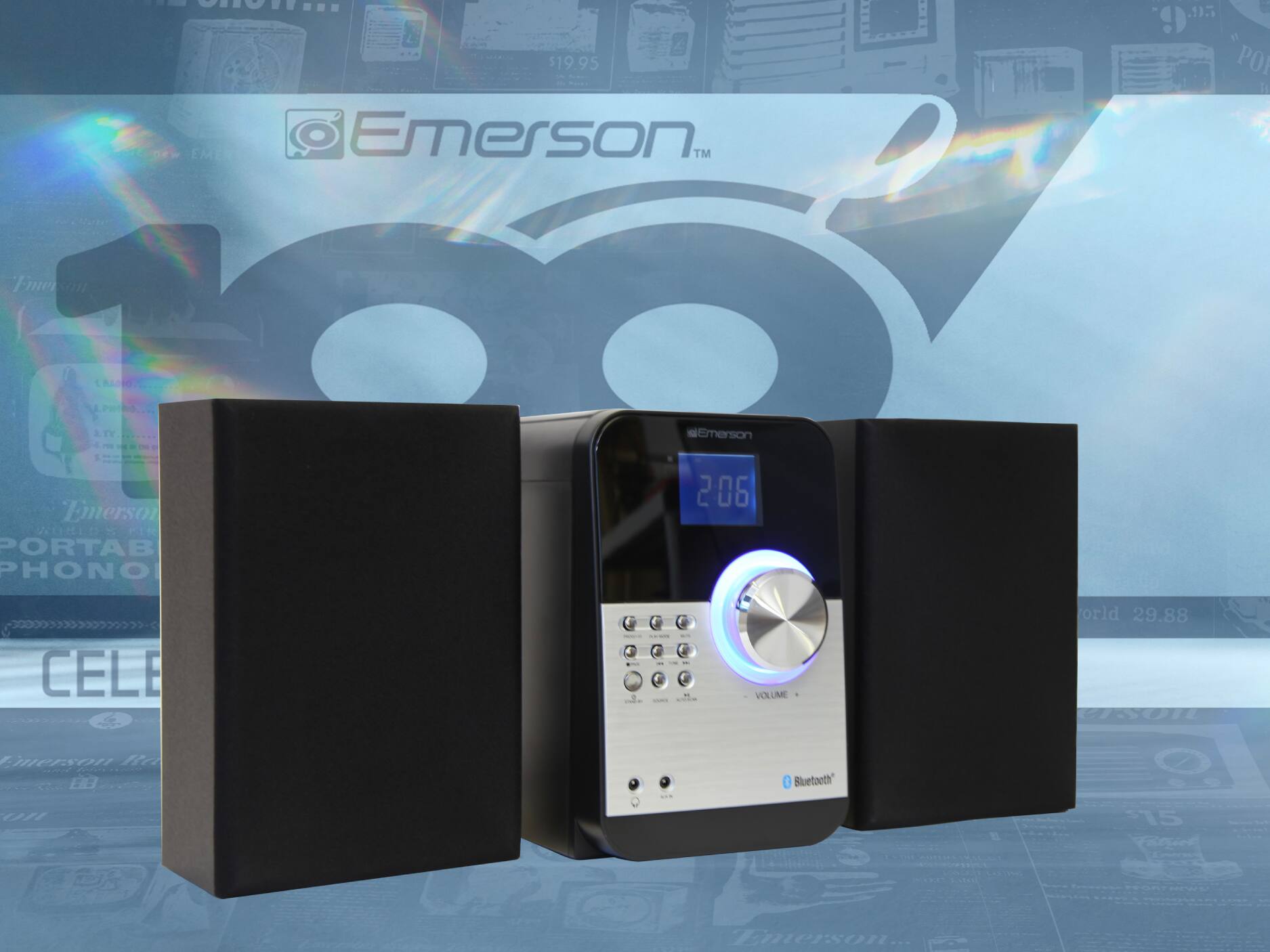 1).0 De EME $19.95 Emerson TM PO 1 Emerson LRIO LTV TE.... tmerson Emerson WOMEOS FEN PORTAB PHONO 206 CELE - : I - - e - - : | VOLUME orld 29.88 UISOI Fiterson Ra OI -.. I Bluetoeth" 15 P Emerson...