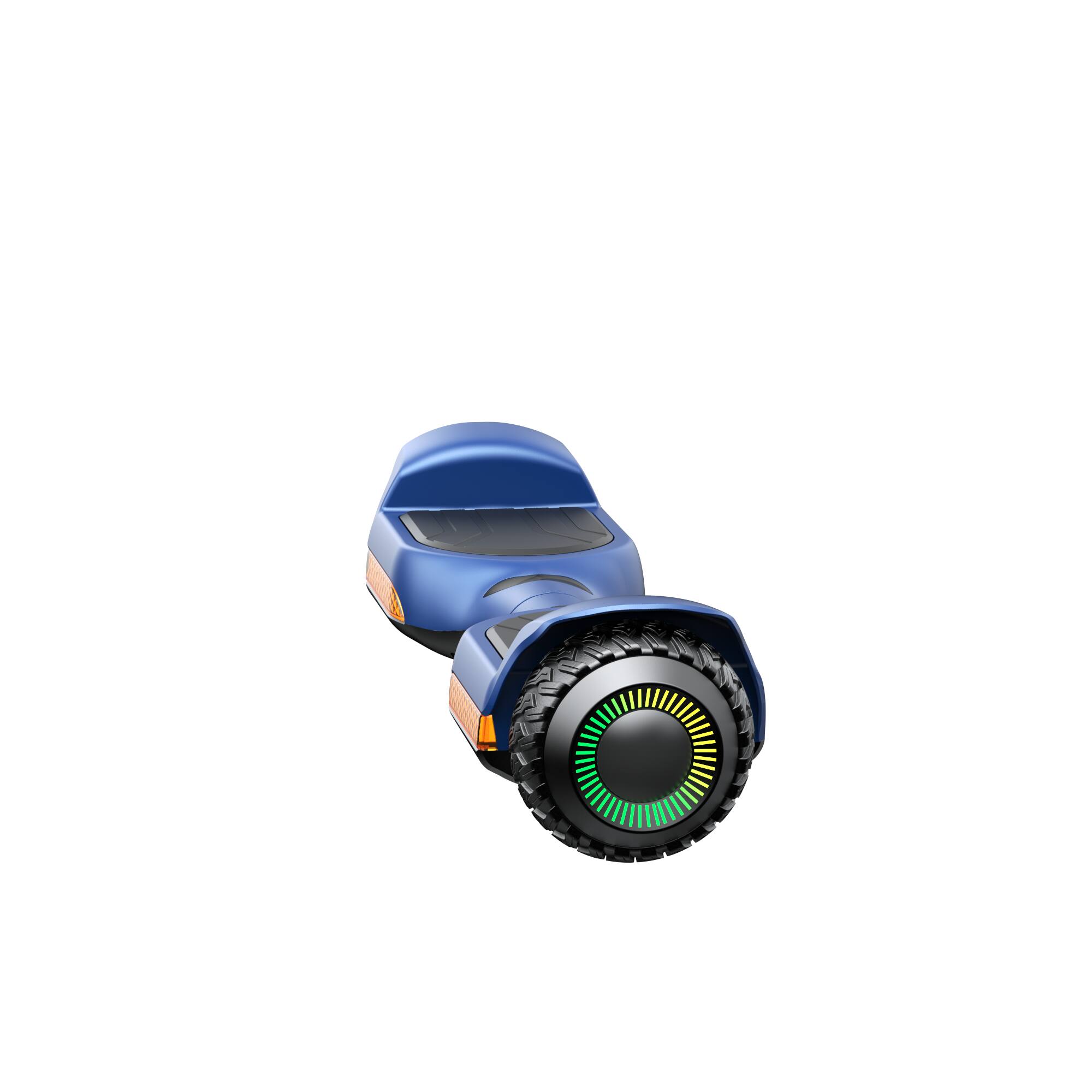 Left. MIHOVER - 250W*2 All-Terrain Hoverboard for Kids, 37V 2Ah Battery, 7.75 MPH, Bluetooth, 176 lb Capacity, UL2272 - Blue.