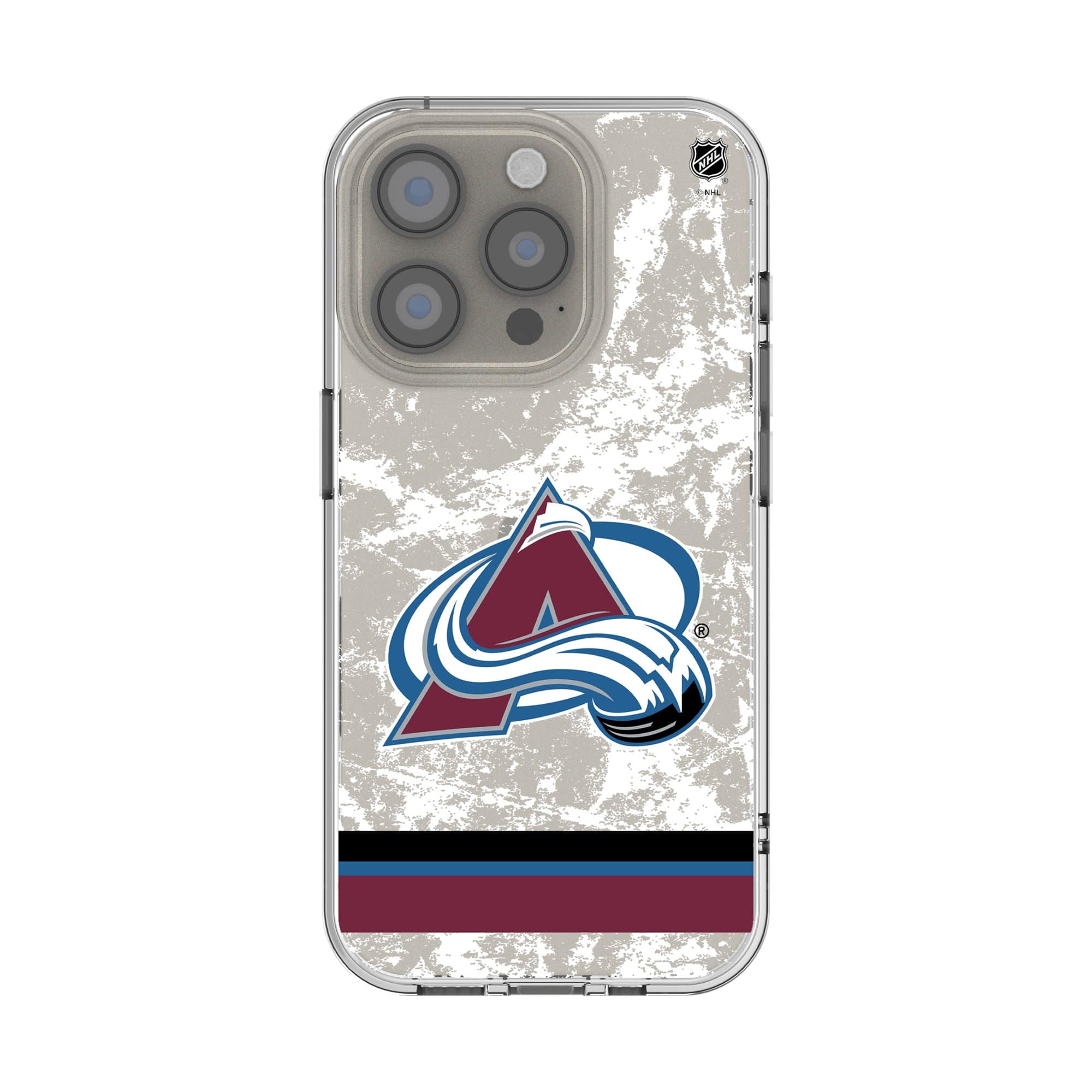 Front. Keyscaper - Colorado Avalanche iPhone Stripe Clear Ice Case - 13 mini - Multicolor.
