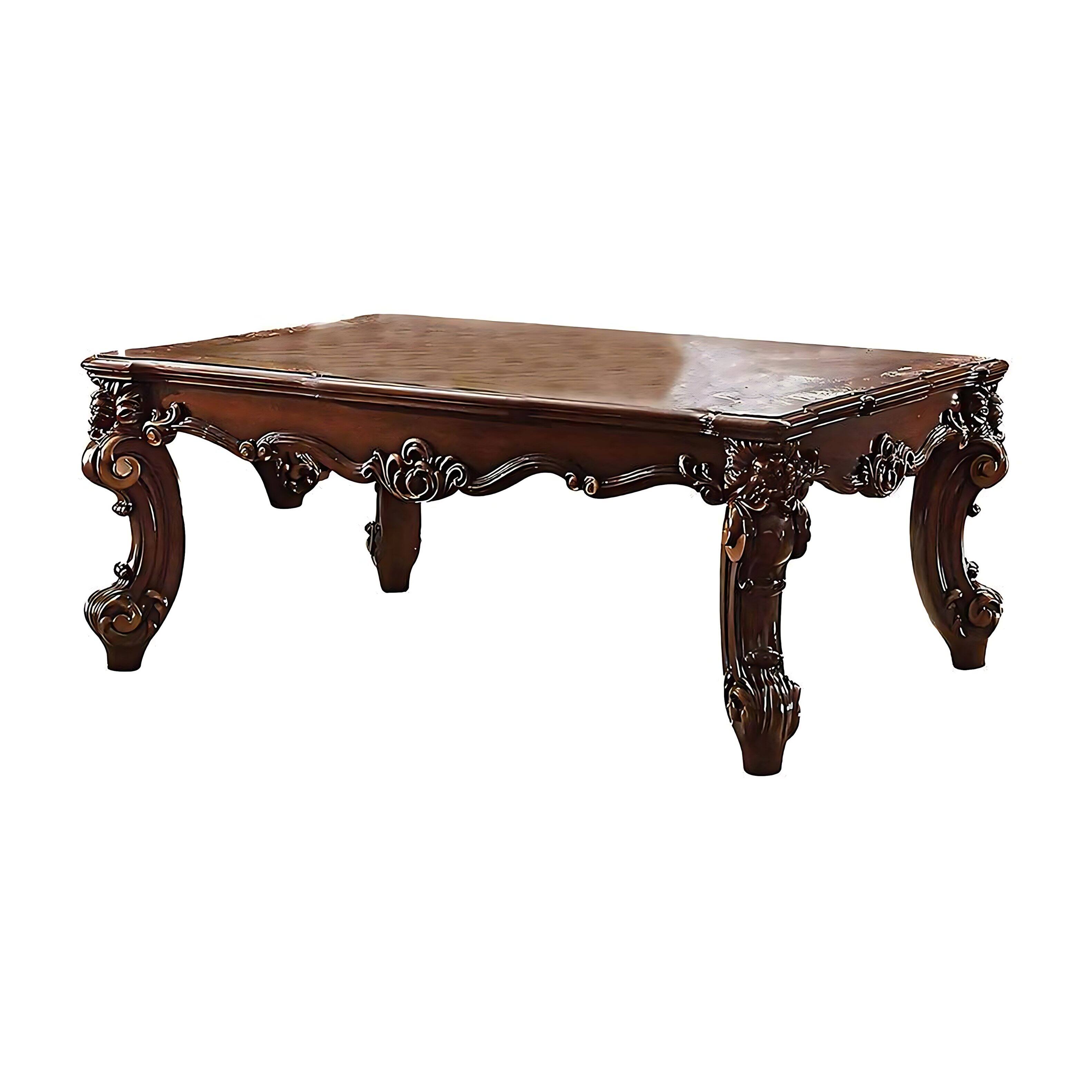 Alt View 1. Manhattan Lane - Coffee Table, 36 Inch Rectangular Top, Scrolled Legs - Brown.