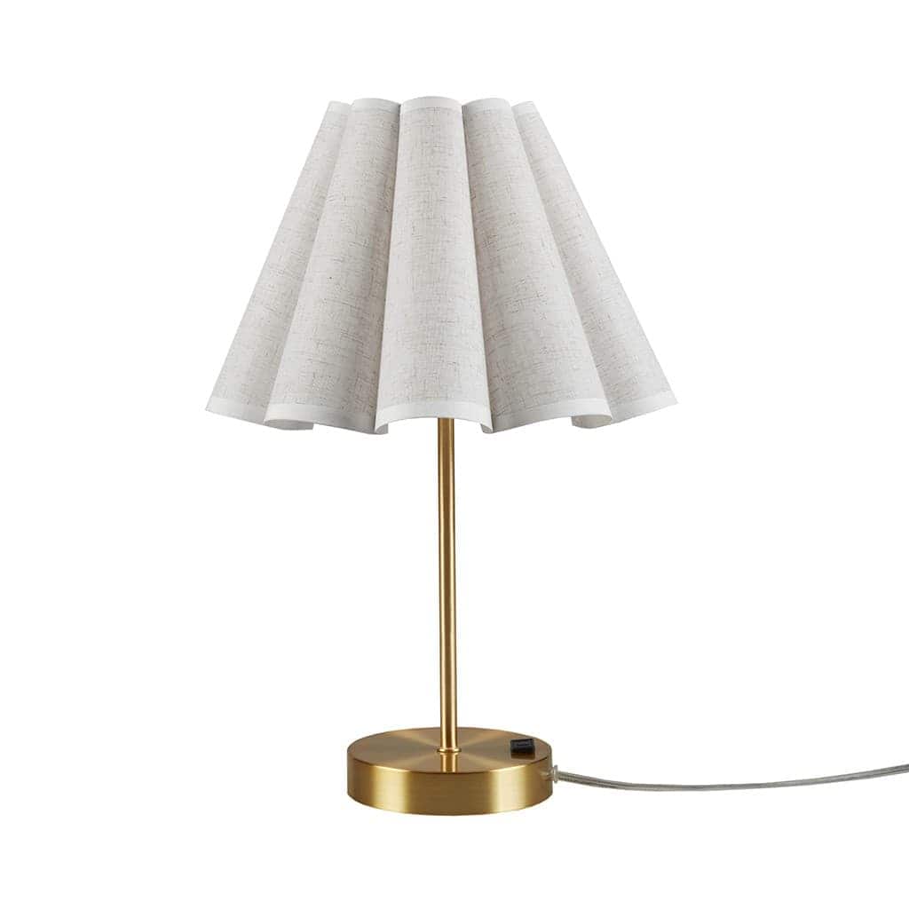 Luckbyte - Gold Tap-Control Dimmable Accent Table Lamp with Power Outlet